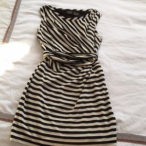 GUESS black and cream perforated dress